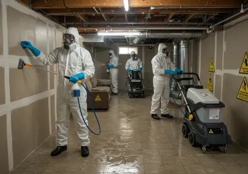 Basement Moisture Removal and Structural Drying process in Acadia Parish, LA